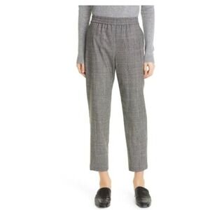 Theory Korene Wales Flannel Wool Pants Glen Plaid Ankle Length Womens Large